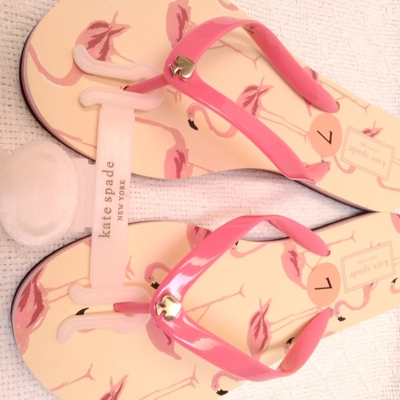 NWOT kate spade Flamingo Flip Flops - Picture 2 of 7
